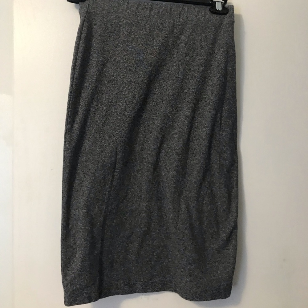 Grey pencil skirt.